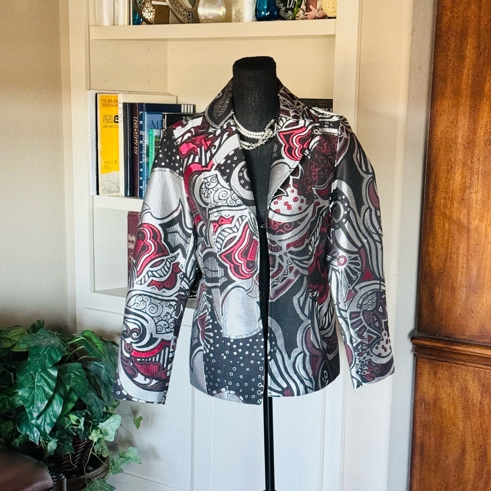 Chico’s Metallic Geometry Blazer